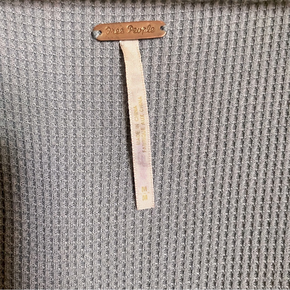 Free People Light Blue Waffle Knit Dress Size M - Picture 3 of 6